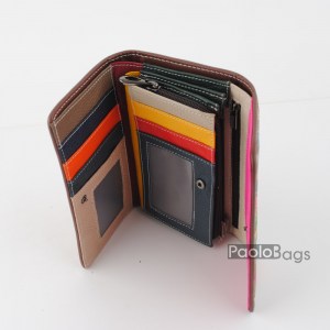 Дамско портмоне естествена кожа в пастелни цветове 31055