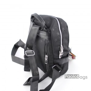 Дамска раница от плат непромокаема материя със загатнати звездички компактна