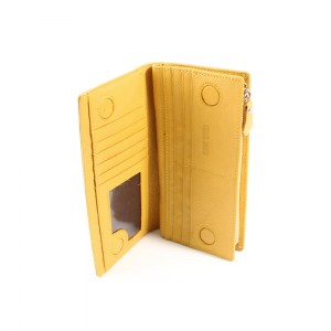 Луксозно дамско портмоне с цип и много отделения от естествена кожа 39004