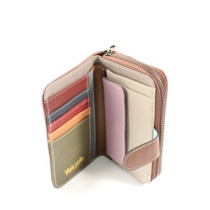 Луксозно дамско портмоне от естествена голямо цветно 32983-9-1